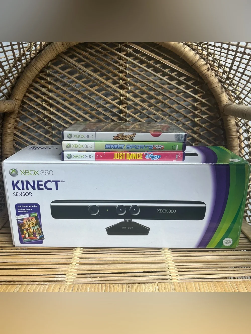 Kinect Sensor For Xbox 360 Tested and Working Includes 3 Games bundle